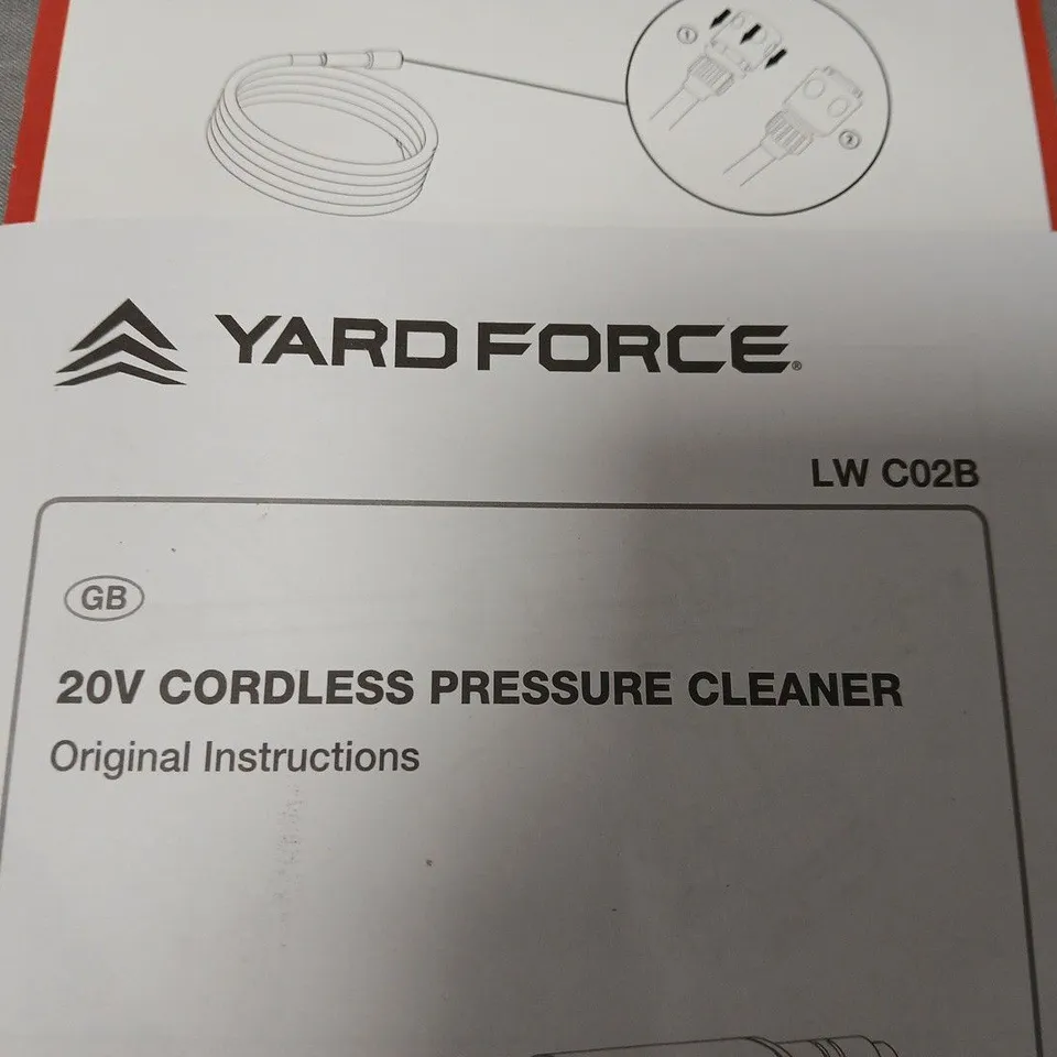 YARD FORCE 20V CORDLESS PRESSURE CLEANER