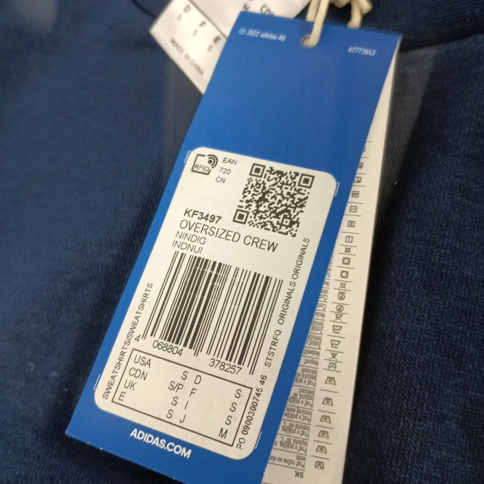 ADIDAS OASIS OVERSIZED CREW SWEATSHIRT – NAVY, UK S