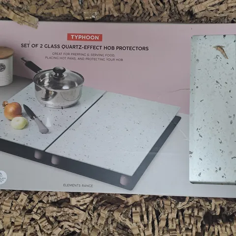 TYPHOON ELEMENTS SET OF 2 QUARTZ-EFFECT HOB PROTECTORS - COLLECTION ONLY - GLASS