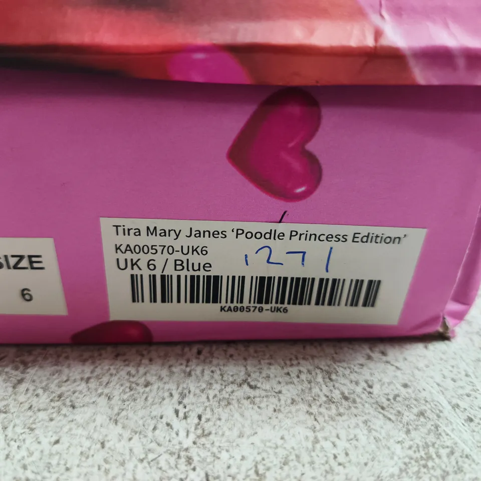 KOI TIRA MARY JANES 'POODLE PRINCESS EDITION' – UK 6, BLUE, KIDS' SHOES