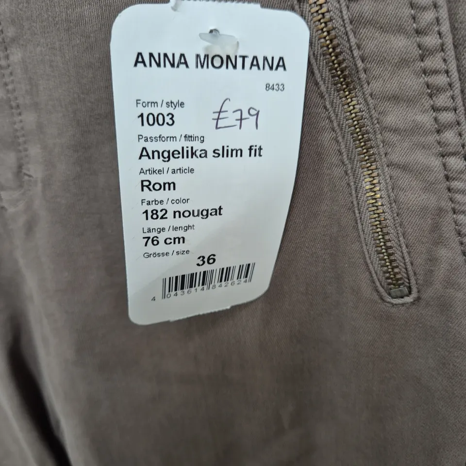 ANNA MONTANA ANGELIKA SLIM FIT TROUSERS – NOUGAT, EU 36 (UK 8), 76 CM
