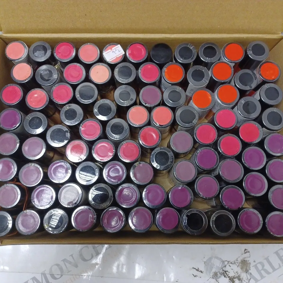 BOX OF APPROXIMATELY 75 X 8ML VIALS OF ALESSANDRO STRIPLAC NAIL POLISH IN ROUGE NOIR, RED ALERT, RED PARADISE