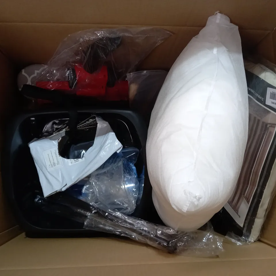 BOX OF APPROX. 15 ASSORTED HOUSE HOLD ITEM TO INCLUDE - BABY NAPPIES - HYGIPLAS - TV WALL BRACKETS - / COLLECTION ONLY 