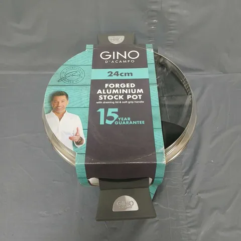 GINO D'ACAMPO FORGED ALUMINUM STOCK POT 24CM IN GREY