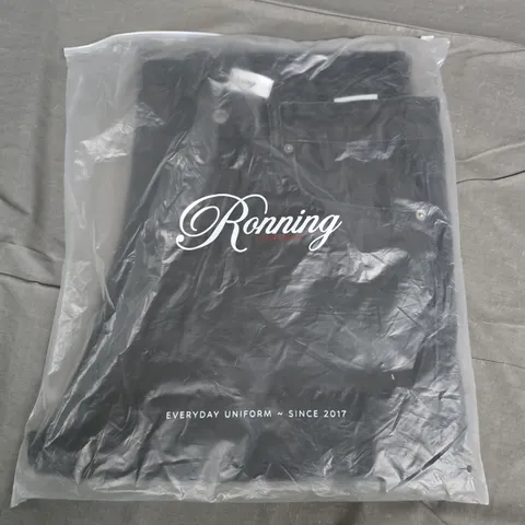 BAGGED RONNING LONDON CLASSIC JEANS - BLACK - UK 32L