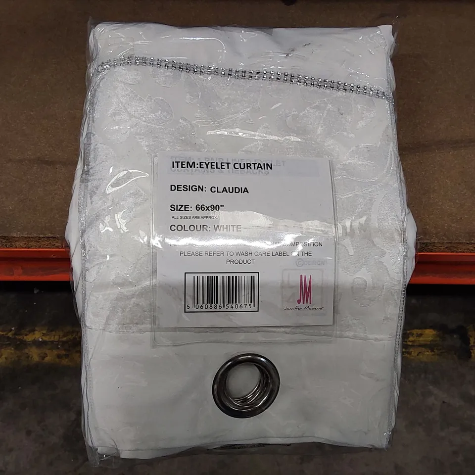 BAGGED CROCHET POLYESTER ROOM DARKENING GROMMET/EYELET CURTAIN PAIR - 66 X 90" (1 ITEM)