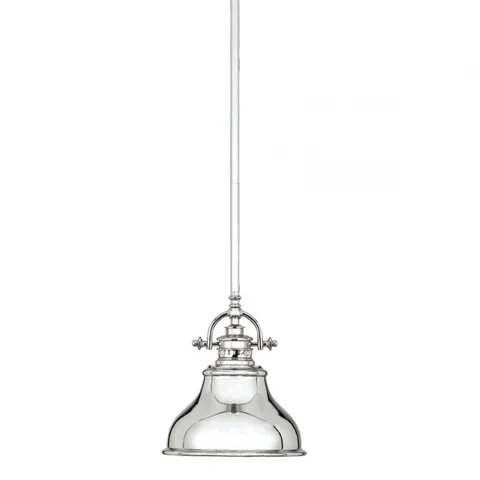BOXED QUOIZEL EMERY MINI CEILING PENDANT 1 LIGHT VINTAGE STYLE, IMPERIAL SILVER