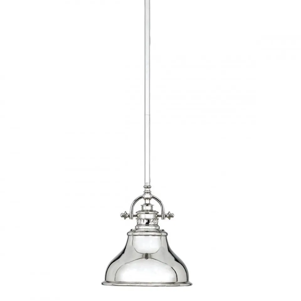 BOXED QUOIZEL EMERY MINI CEILING PENDANT 1 LIGHT VINTAGE STYLE, IMPERIAL SILVER