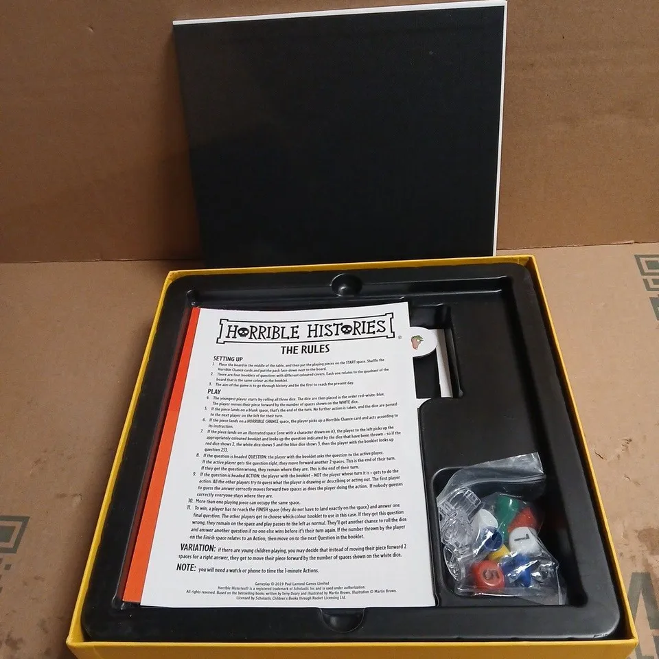 HORRIBLE HISTORIES THE BOARD GAME 2 - 4 PLAYERS AGES 8+ BOXED