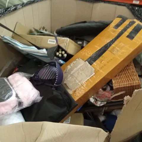 PALLET OF ASSORTED PRODUCTS AND ITEMS TO INCLUDE;WATER GUN,PILLOW,BASKET,POPUP TENT,SLIPPERS,ETC