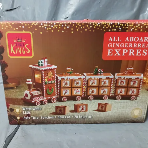 BOXED THREE KINGS GINGERBREAD TRAIN LIGHT UP ADVENT CALENDAR