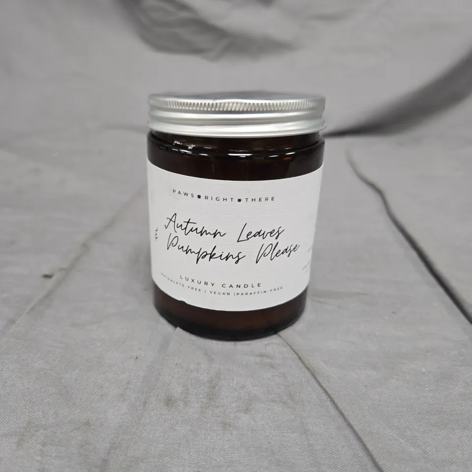 PAWS RIGHT THERE AUTUMN LEAVES & PUMPKINS PLEASE LUXURY CANDLE