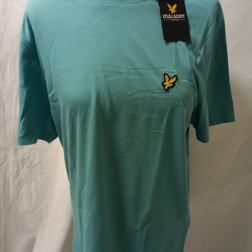 LYLE&SCOT TEAL ROUND NECK TSHIRT - SIZE M