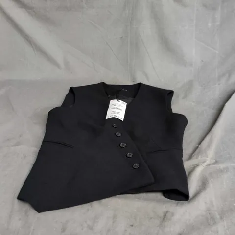 ZARA BLACK BLAZER – WOMEN'S BUTTON-FRONT, XS, MADE IN CHINA