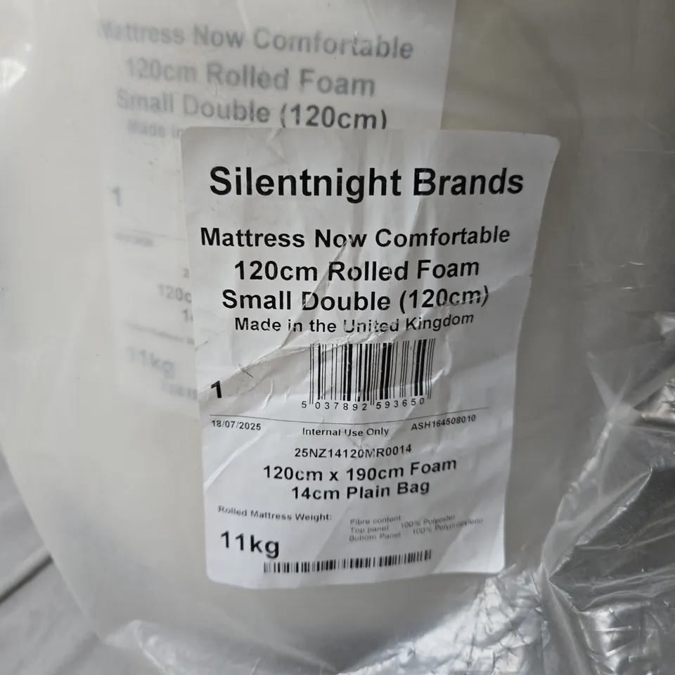 Silentnight 120x190cm Small Double Foam Mattress – Rolled in Bag