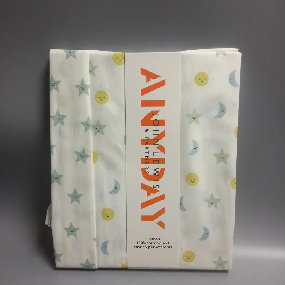 JOHN LEWIS ANYDAY COTBED DUVET & PILLOW CASE