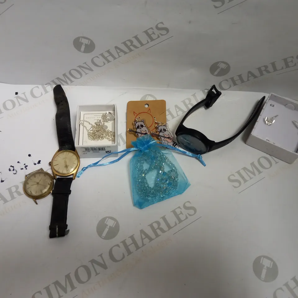 LARGE QUANTITY OF ASSORTED JEWELLERY TO INCLUDE: NECKLACES, RINGS, WATCHES AND EARRINGS