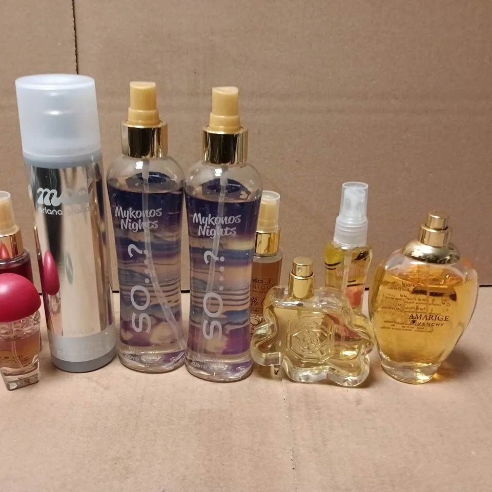LOT OF 17 ASSORTED PERFUME ITEMS IN VARIOUS SIZES TO INCLUDE SO..., ESSENCE VAULT AND MOD