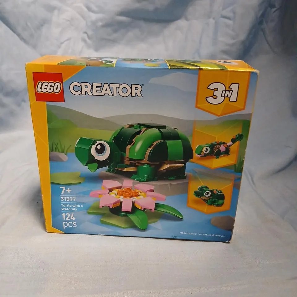 LEGO CREATOR 3IN1 TURTLE WITH WATER LILY (31377) – 124 PIECES – BOXED