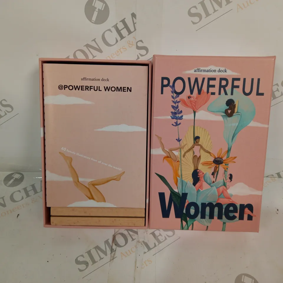 DECK OF POWERFUL WOMAN AFFIRMATION CARDS WITH WOODEN STAND