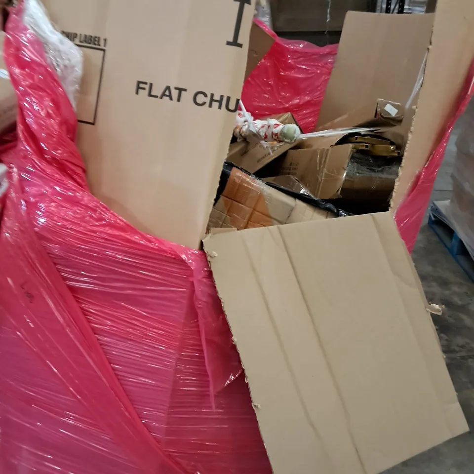 PALLET OF ASSORTED HOUSEHOLD ITEMS TO INCLUDE HOT WATER DISPENSER, PIZZA STONE, PRESSURE WASHER AND PULL UP BAR