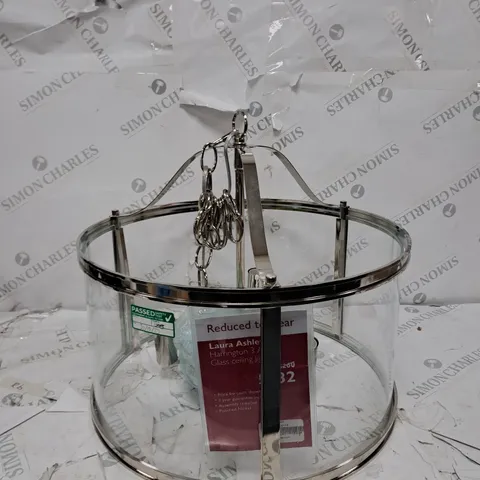 LUARA ASHLEY HARRINGTON 3 ARM GLASS CEILING LIGHT