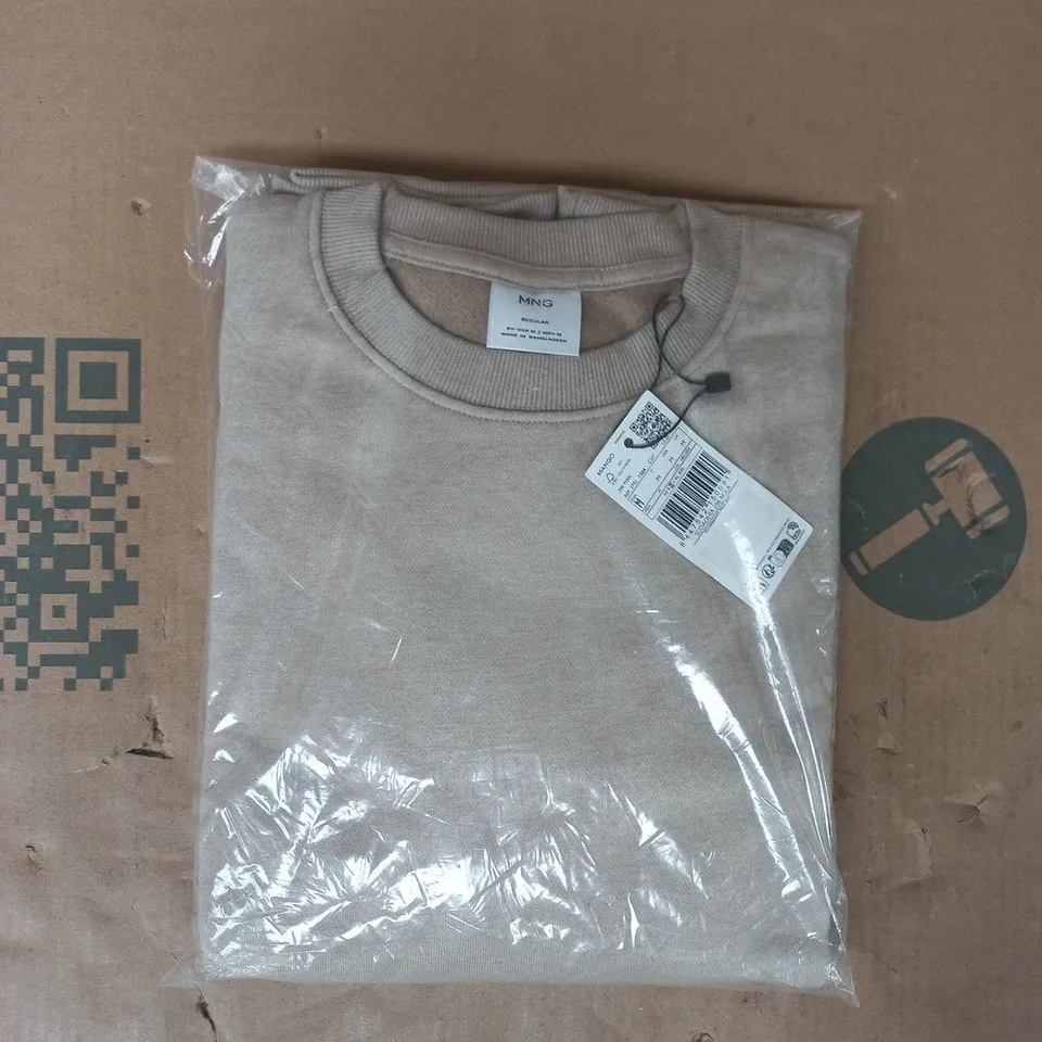 BAGGED MANGO REGULAR SWEATSHIRT IN TAUPE SIZE MEDIUM