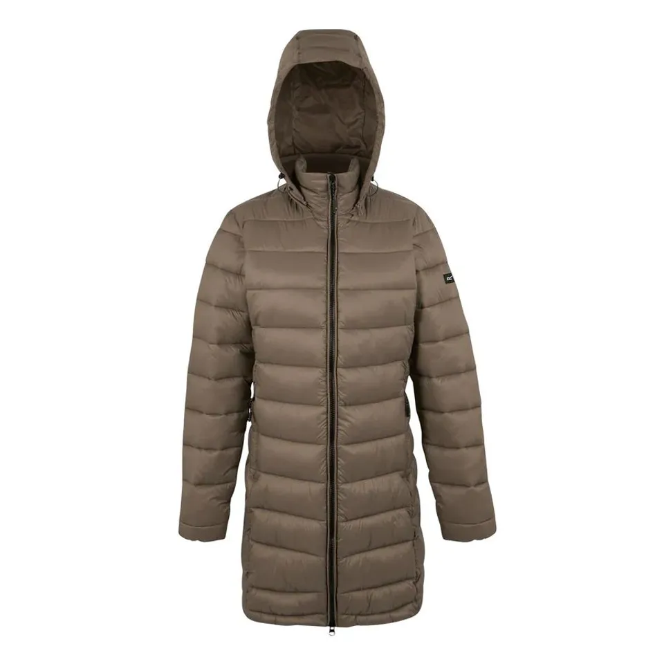BRAND NEW REGATTA WOMENS STARLER HOODED INSULATED PADDED JACKET IN MOCHA SIZE UK 16