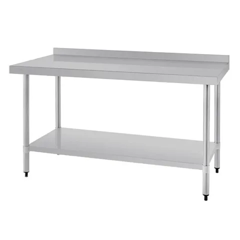 BOXED VOGUE STAINLESS STEEL PREP TABLE WITH UPSTAND 1500MM