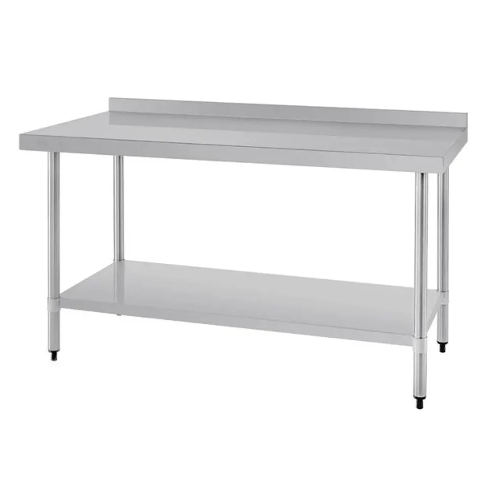 BOXED VOGUE STAINLESS STEEL PREP TABLE WITH UPSTAND 1500MM