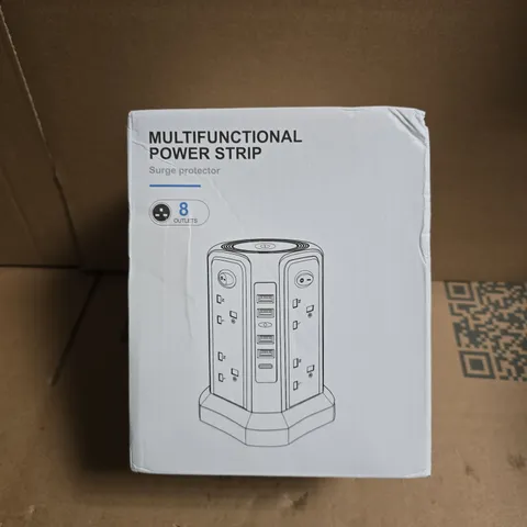 MULTIFUNCTIONAL POWER STRIP SURGE PROTECTOR – BOXED (8 OUTLETS)