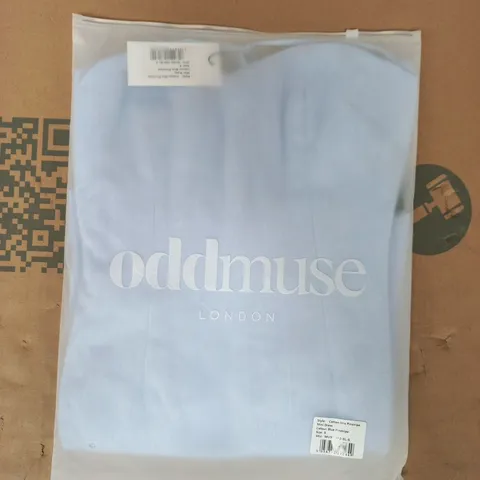 BAGGED ODDMUSE COTTON MIX PINSTRIPE MINI DRESS IN BLUE SIZE SMALL