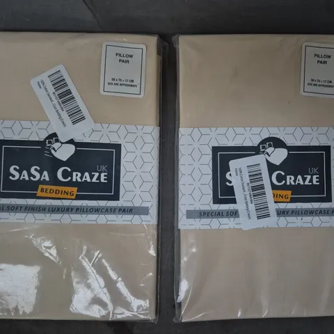 BOX OF APPROXIMATELY 10 ASSORTED BEDDING ITEMS TO INCLUDE SASA CRAZE PILLOWCASE PAIR, ETC