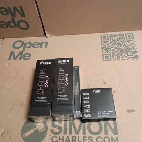 4 X ASSORTED BPERFECT COSMETIC ITEMS TO INCLUDE MATTE FOUNDATION, SHADED POWDER BRONZER AND BLUSH DUO ETC