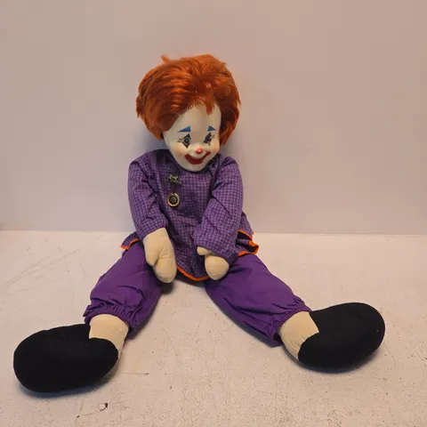 ZAPF CREATION CLOWN DOLL, PURPLE OUTFIT