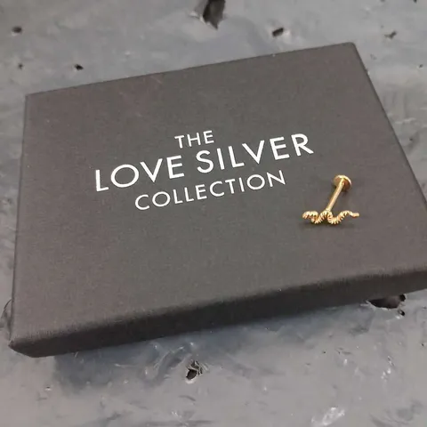 THE LOVE SILVER COLLECTION FLAT BACK SNAKE STUD EARRING 