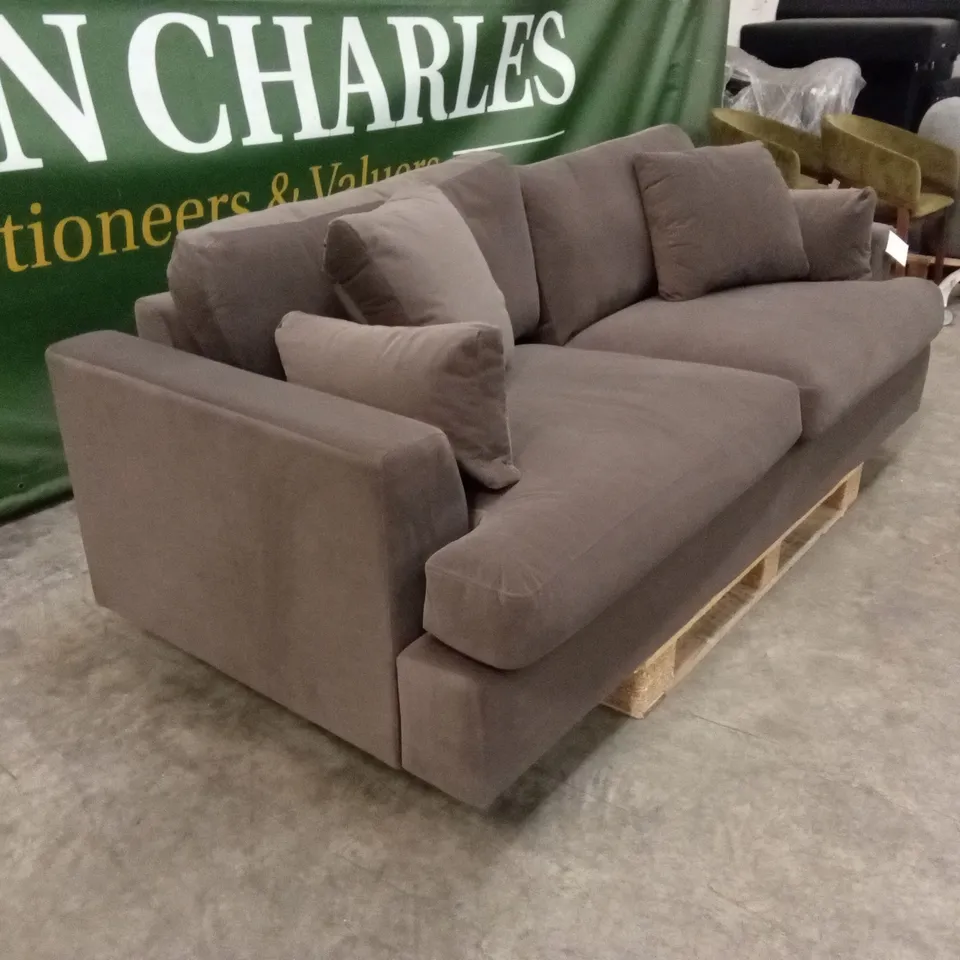 QUALITY DESIGNER DREW 3 SEATER VELVET SOFA
