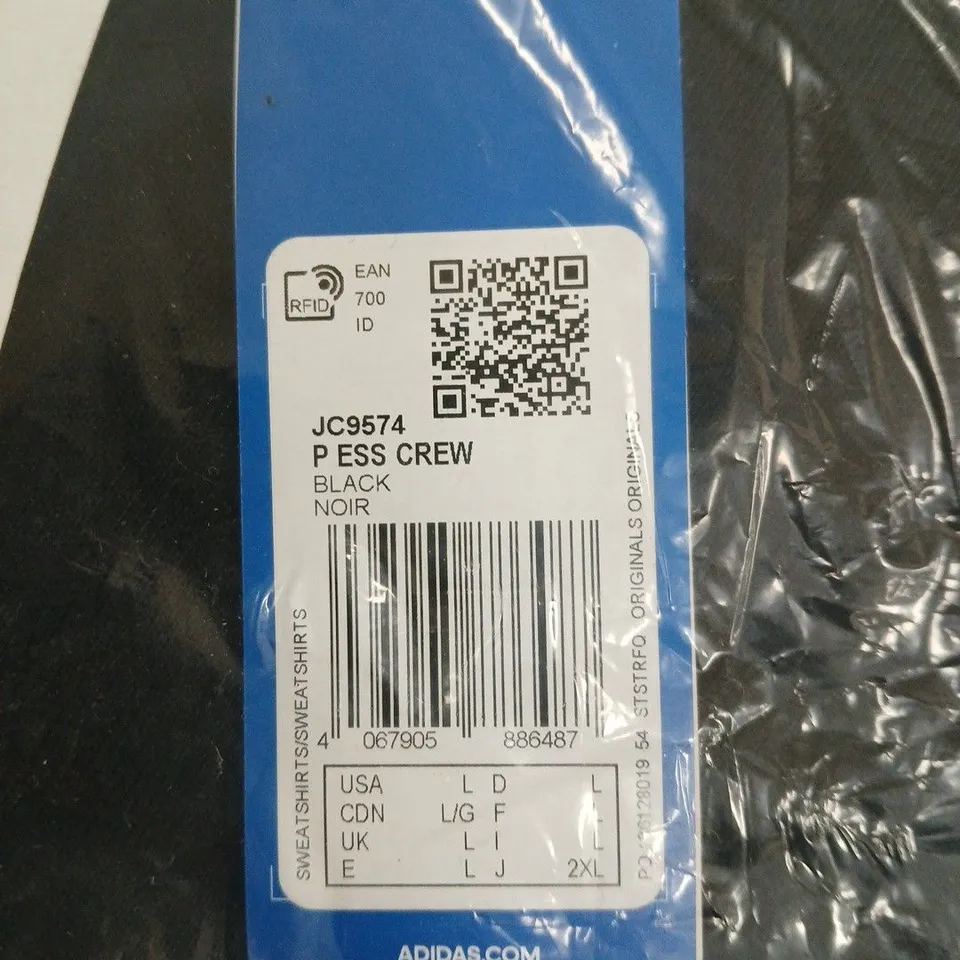 ADIDAS ESSENTIAL CREW SWEATSHIRT IN BLACK SIZE L