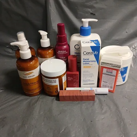 APPROXIMATELY 20 ASSORTED HEALTH & BEAUTY PRODUCTS TO INCLUDE CERAVE MOISTURISING CREAM, ARKIVE HAIR PRIMER, AVEDA COLOUR CONTROL LEAVE IN TREATMENT, ETC