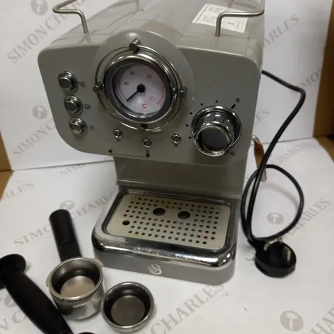 SWAN RETRO PUMP ESPRESSO COFFEE MACHINE - GREY