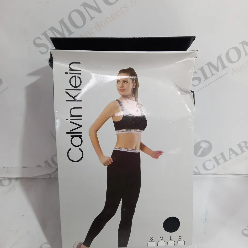 BOXED CALVIN KLEIN LEGGINGS & TOP IN BLACK - MEDIUM