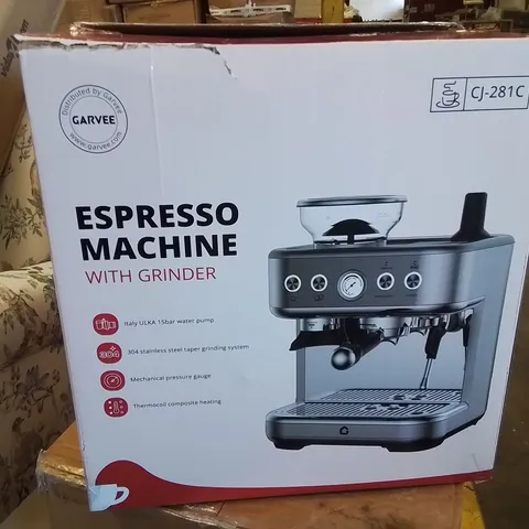 BOXED ESPRESSO MACHINE WITH MILK FROTHER AND GRINDER 