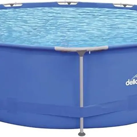 BOXED DELLONDA DL20 12FT STEEL FRAME SWIMMING POOL ROUND WITH FILTER PUMP BLUE (1 BOX)