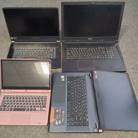 LOT OF 4 ASSORTED LAPTOPS TO INCLUDE ACER PREDATOR I-7, STEELSERIES I-7 AND MSI MS-17C1