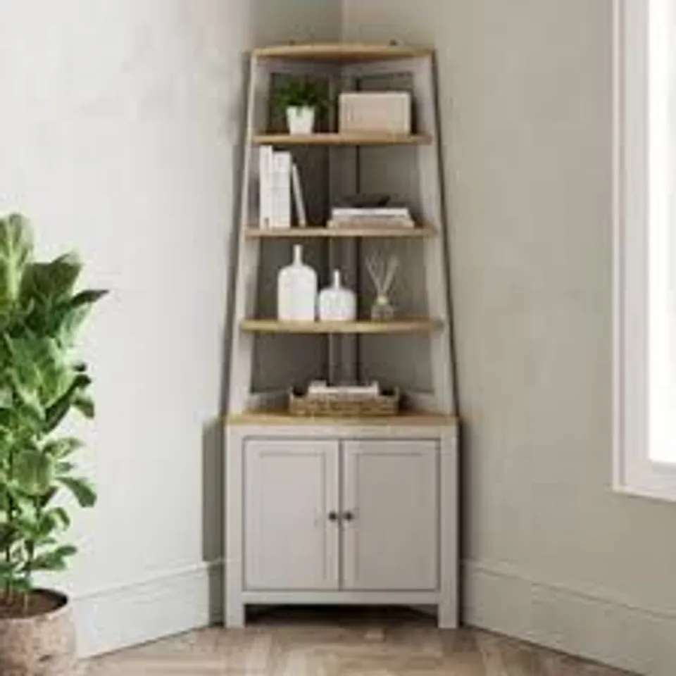 BOXED OLNEY CORNER STORAGE LADDER - STONE (1 BOX)