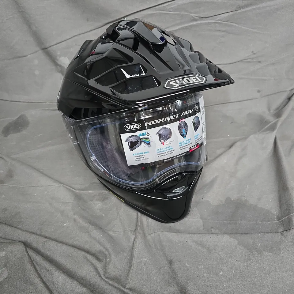 SHOEI HORNET ADV MOTORCYCLE HELMET – BLACK, BLUE/RED, SIZE M