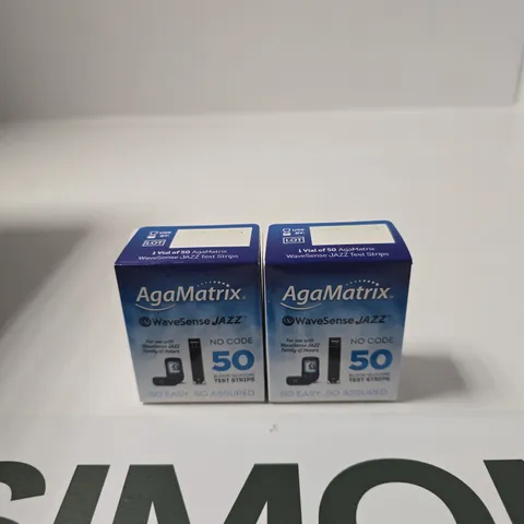 AGAMATRIX WAVESENSE JAZZ NO-CODE 50 BLOOD GLUCOSE TEST STRIPS – 2 BOXES