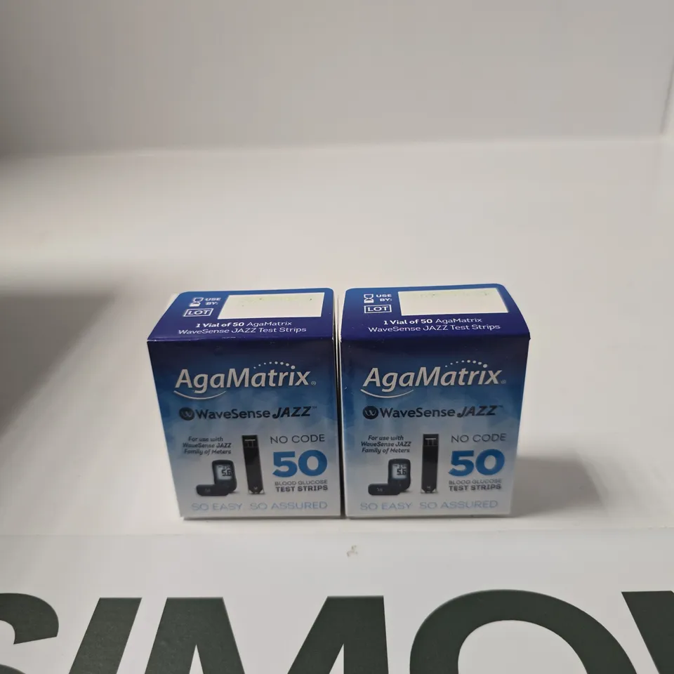 AGAMATRIX WAVESENSE JAZZ NO-CODE 50 BLOOD GLUCOSE TEST STRIPS – 2 BOXES