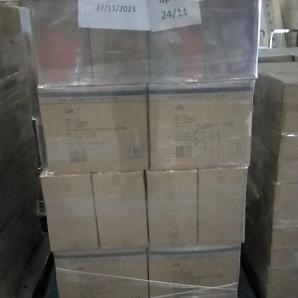 PALLET OF APPROXIMATELY 32 X BOXES OF BRAND NEW GEORGE HOME 500ML MINT CERAMIC CLIP LID JARS - 24 JARS PER BOX 