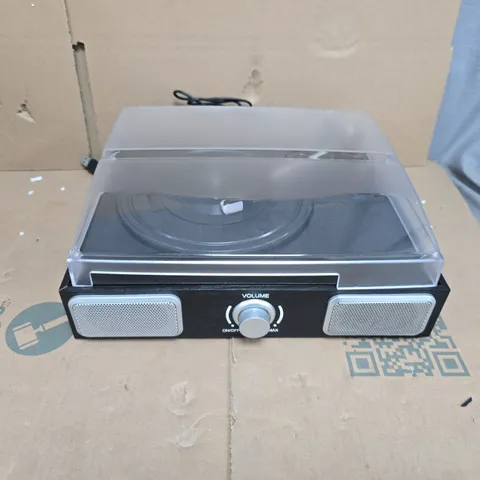 USB TURNTABLE WITH BUILT-IN SPEAKERS AND DUST COVER - BOXED 